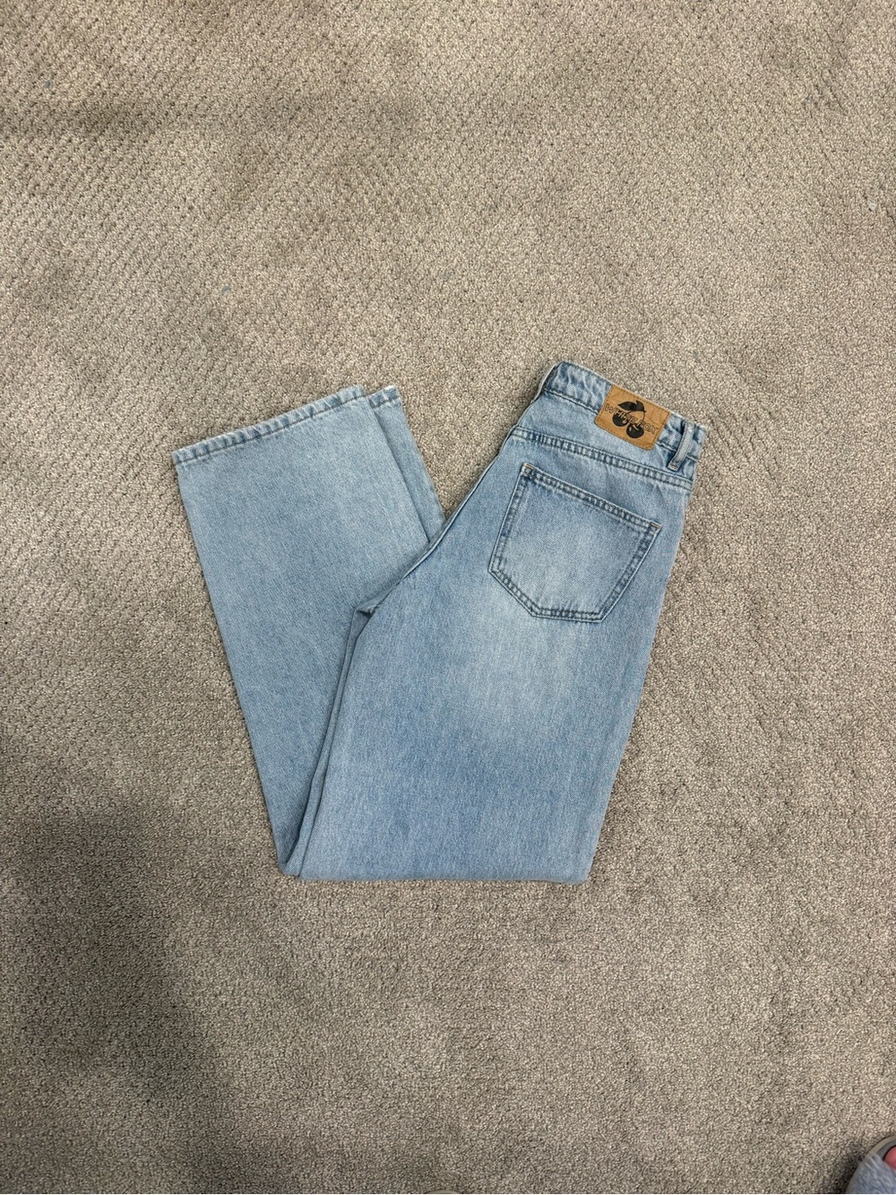 White Fox Boutique Light Blue High-Rise Straight Leg Jeans